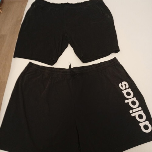 Two black sports shorts, 4XL, one Adidas