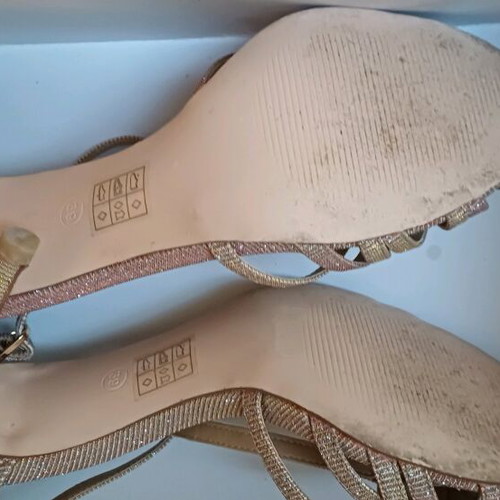 Bibi Lou high-heeled sandals pink gold like new, size 40
