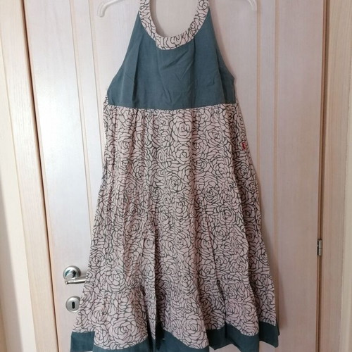 Laga cotton dress size L like new, gray and beige