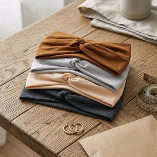 Set of 4 women's hairbands new, gray and beige