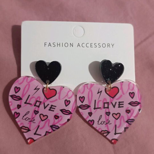 Summer plastic pink earrings new