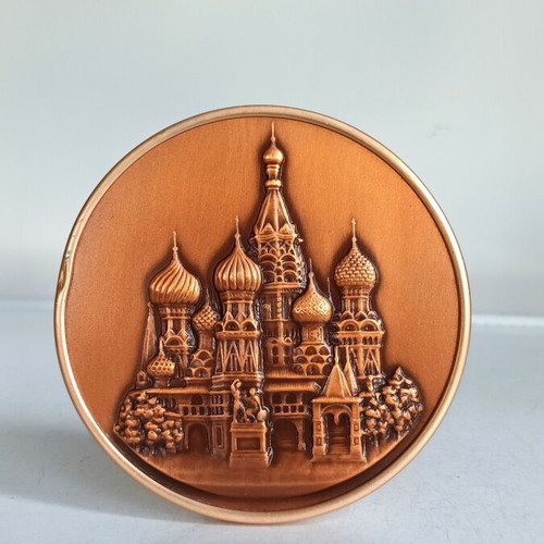 Bronze bas-relief of Saint Basil's Cathedral in Moscow