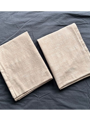 Set of 2 dark beige decorative pillowcases 70 x 80 cm like new