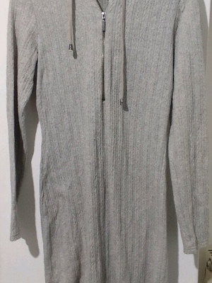 Gray long-sleeve Paranoia dress like new with hood drawstring size M