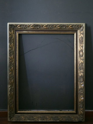 Vintage golden wooden frame used