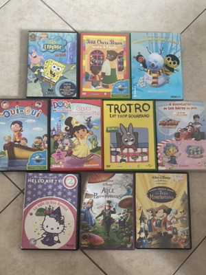 French children's DVDs used, pack of 10