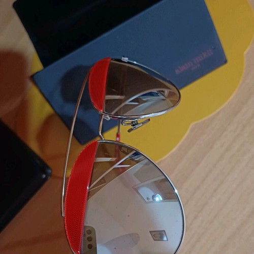 Alain Mikli A04004 mirror sunglasses like new, red and silver