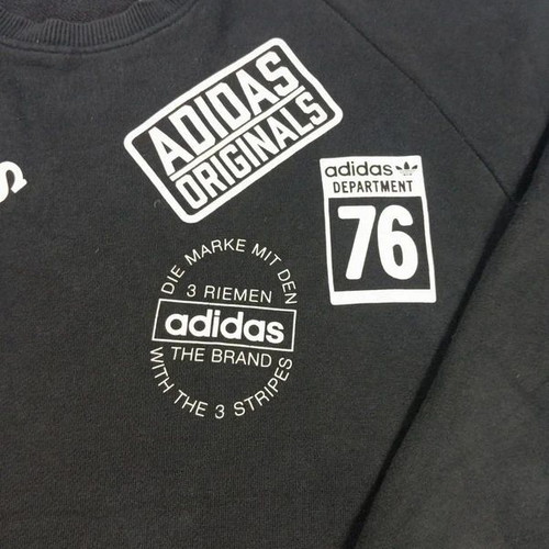 Adidas Originals Multi-Logo Graphic Sweatshirt size L like new, black and white