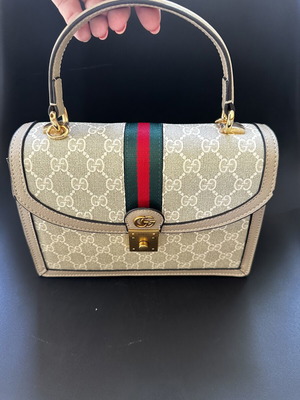 Τσάντα Gucci Ophidia χειρός, μπεζ, αυθεντική