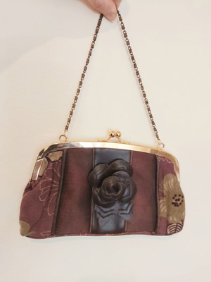 Vintage Alexi Andriotti floral purple and green handbag used