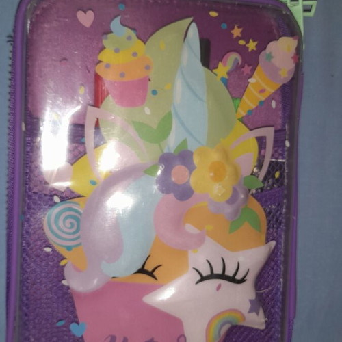Unicorn Pencil Case new with school supplies
