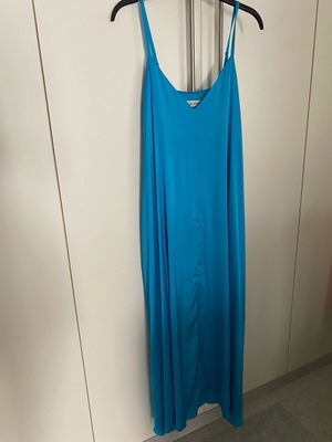 Milkwhite maxi satin dress blue, very comfortable and airy