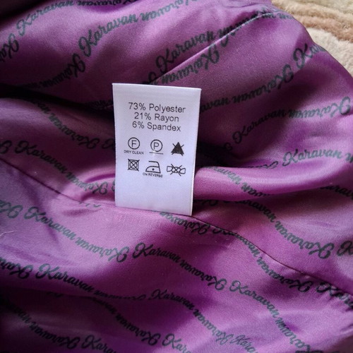 Karavan purple suit set like new, jacket M/L and large trousers