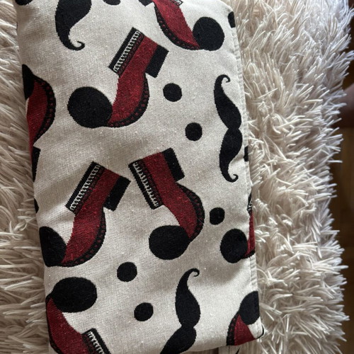 Handbag new, beige and red wristlet