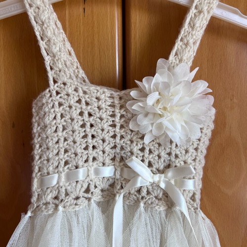 Dress with tulle and knit, 45cm, new for little princess