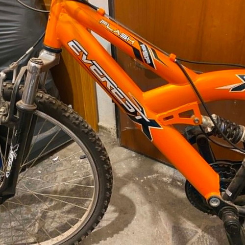 Everest X-Treme 26" full-suspension mountain bike, orange