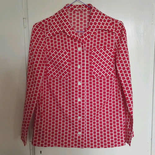 Vintage red ILGWU shirt with white print 1960s like new