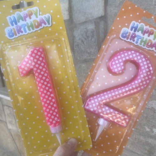 Birthday candles large pink, new