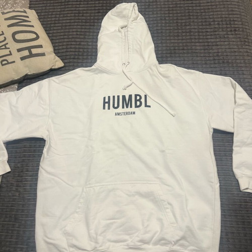 Hoodie white sweatshirt Humbl Amsterdam cotton size XXL like new