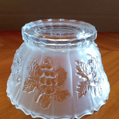 Vintage heavy crystal fruit bowl with embossed grapes