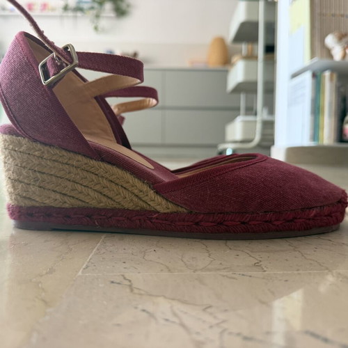 Castaner burgundy platform sandals used, size 40