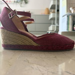 Castaner burgundy platform sandals used, size 40