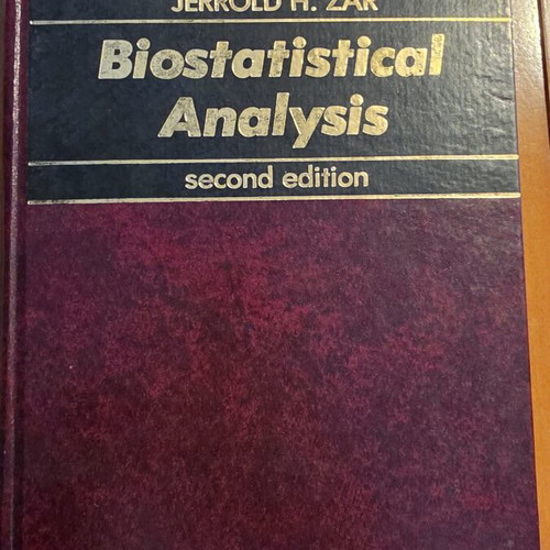 Biostatistical Analysis by Zar used, English