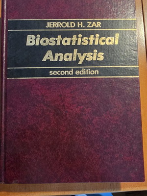 Biostatistical Analysis by Zar used, English