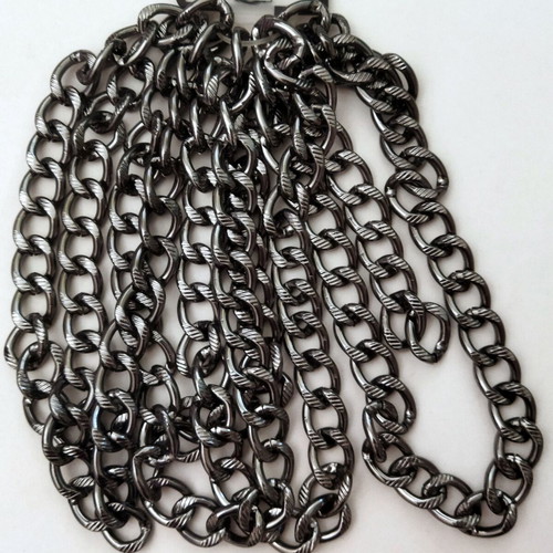 Aluminum Chain for Handmade Knitted Bags, Anthracite, 2 Meters, New