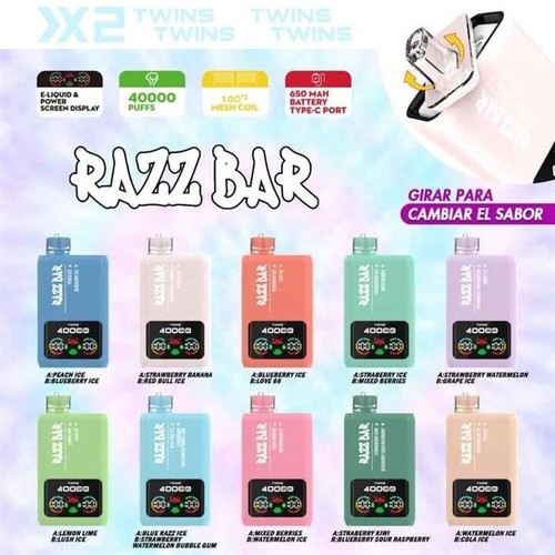 Razz Bar 40K Dual Flavor vape device new, two flavors in one