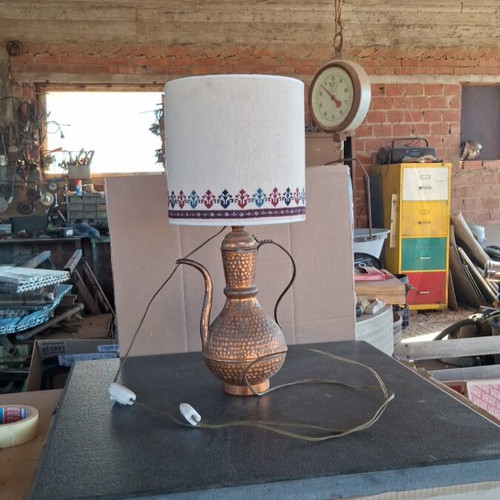Bronze table lamp handmade, used, 49 cm height