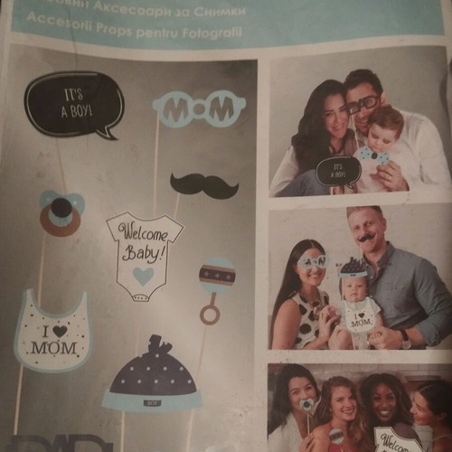 Baby Props set paper with sticks for boys new