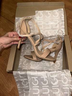 Luigi high heel sandals size 40, beige