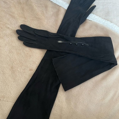 Dior suede gloves black like new, 55 cm authentic