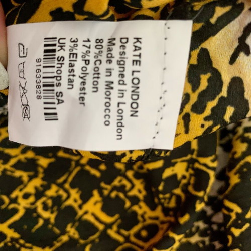 Kate London cotton blouse new, black and yellow, size M