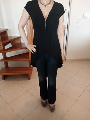 Blouse dress with zipper Lipsy London like new, black, one size