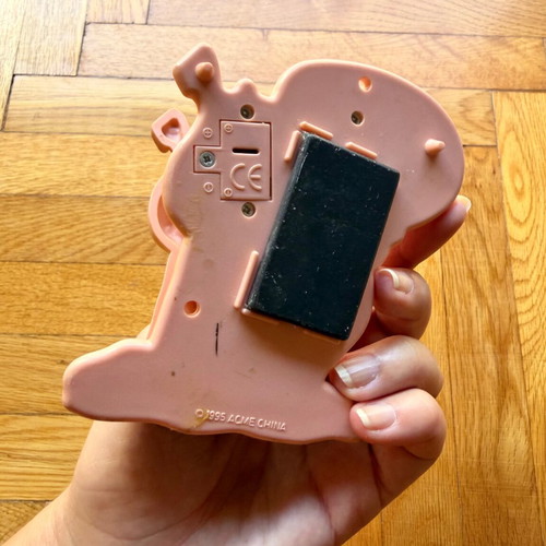 Retro piggy decoration with sound, used