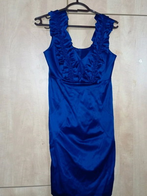 Γυναικείο καλό φόρεμα σατέν Gianni Rodini σαν καινούργιο, μπλε