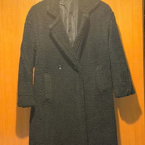 Women's teddy long coat black like new, one size