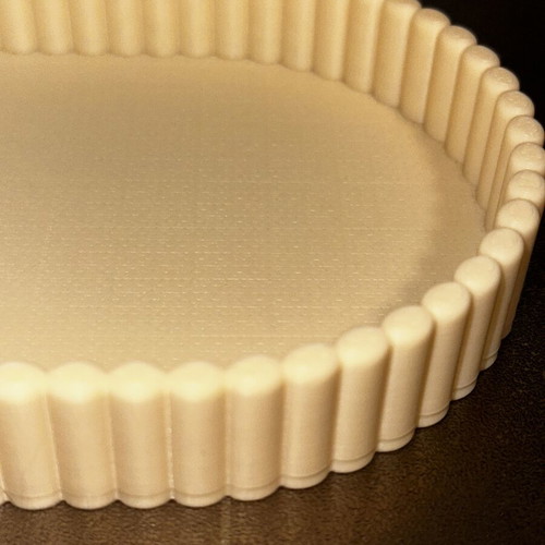 Decorative oval organization tray, beige, PLA, 3D printed