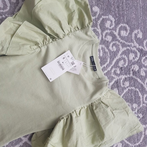 Zara ribbed bodysuit new, size S/M, green