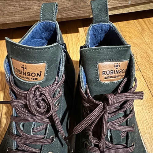 Robinson leather ankle boots like new, green, size 40