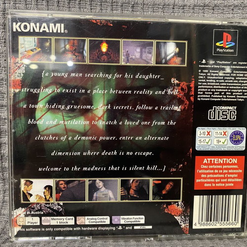 Silent Hill PlayStation 1 case and manual used, missing CD