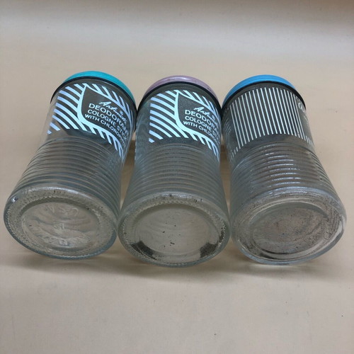 Glass jars used from aromatic deodorant stick cologne, pack of 3, made in USA