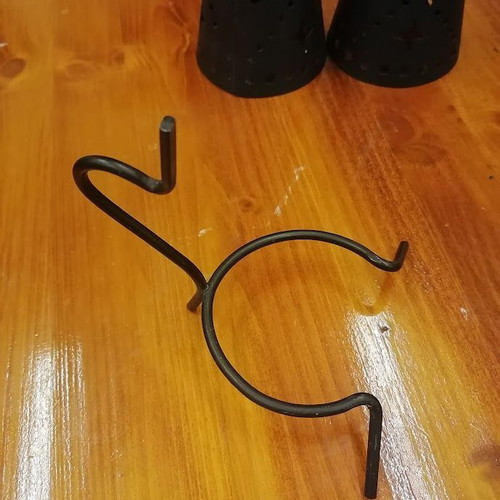 Vintage black metal candle holders set of 2 with star patterns