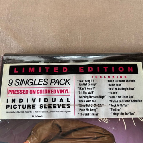 Michael Jackson 9 red 45rpm singles vinyl pack like new