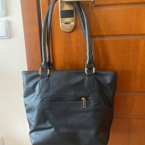 Vintage black shoulder bag made of eco leather like new