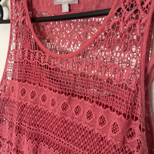 Massimo Dutti mini lace knit dress coral color like new