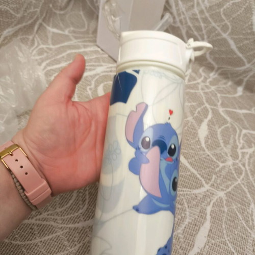 Stitch Disney plastic water bottle with straw, new, 800ml