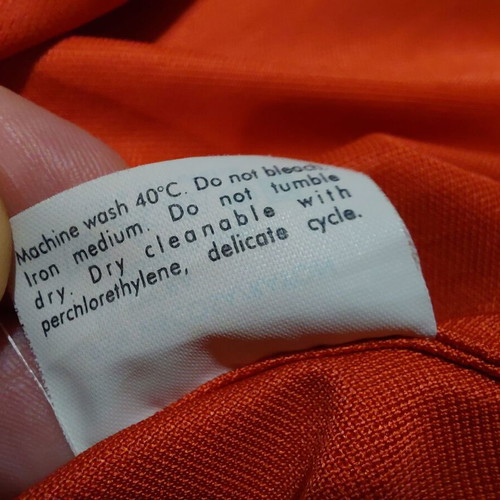 Yves Saint Laurent women's satin shirt size L used, red and orange